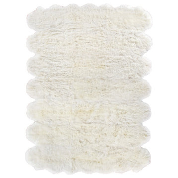 Sheepskin Shag Wool Ivory Area Rug
