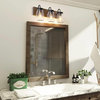 LNC 3-Light Farmhouse Multiple Finishes Mason Black Jar Bathroom Vanity Light