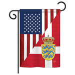 Breeze Decor - US Denmark Friendship Flags of the World, Garden Flag - US Friendship Garden Flag