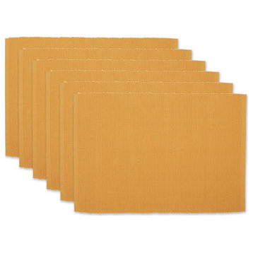 Honey Gold Ribbed Placemat Set/6
