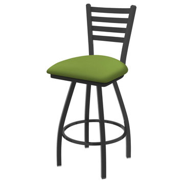 XL 410 Jackie 30 Swivel Bar Stool with Pewter Finish and Canter Kiwi Green Seat