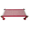 Red & White Charpai Rope Swing Bench Table