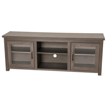 Sheffield Classic TV Stand for up to 80" TVs - Modern Finish w/Full Glass Doors,