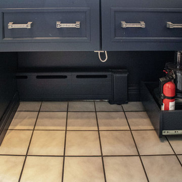 Navy and White Kitchen with Organization