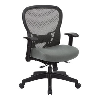 Office Star Black Deluxe R2 SpaceGrid Back Chair with Memory Foam Mesh