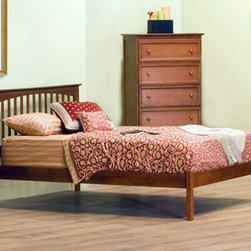 Brooklyn Platform Bed with Open Footrail in Caramel Latte Finish - Platform Beds