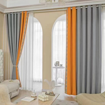 QYFL2302HA 2023 New Arrival Petrel Blue Grey Green Chenille Ready Made Curtains