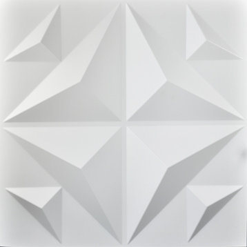 Decorative 3D Plastic Wall Panels in Modern Wall Design, 19.7"x19.7" Matte, H-10