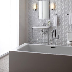 Accent Wall with Geo Weave Tiles - Accent Trim And Border Tile