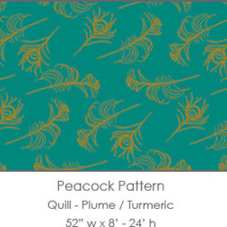 Casart coverings - Removable & Reusable Quill Design -  Peacock Patterns - Wallpaper