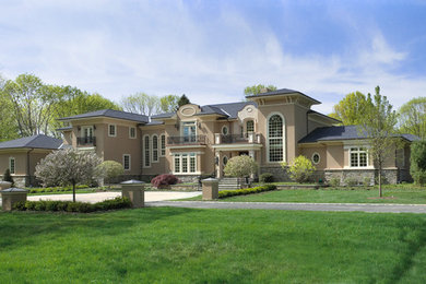Mediterranean exterior home idea in Philadelphia