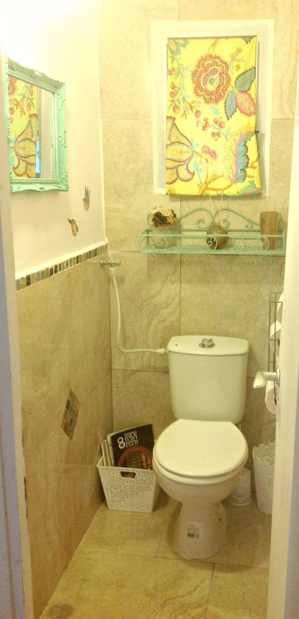 brand new guest toilet with classy tile