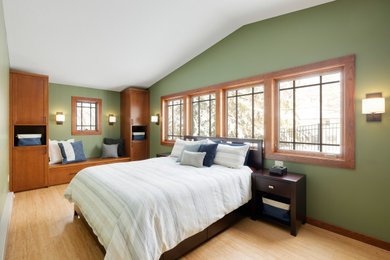 Example of an arts and crafts bedroom design in Minneapolis