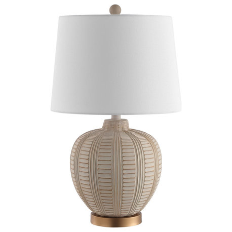 Safavieh Marrla Table Lamp With USB Port Cream/Rose Gold