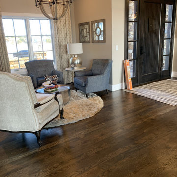 Rich brown white oak floor in CO Golf Club.
