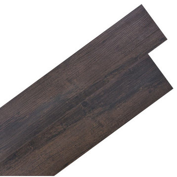vidaXL Flooring Plank Floor Tile for Living Room DIY Flooring PVC Dark Brown