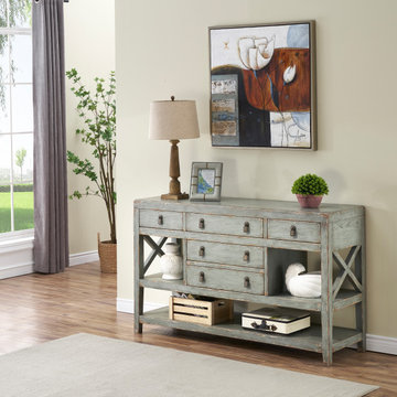 Xara Antique Inspired 5 Drawer Storage Credenza