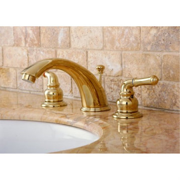 KB962 Magellan Widespread Bathroom Faucet With Retail Pop-Up, Polished Brass