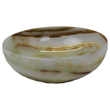 Natural Geo Decorative Handcrafted 6" Onyx Bowl, Set of 4