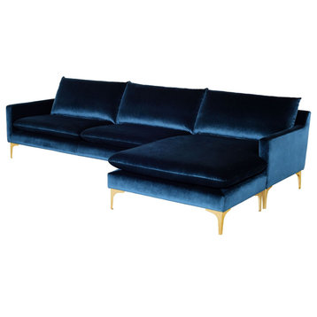 Nuevo Furniture Anders Sectional Sofa in Blue