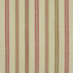 Charm Pink Hudson Yarn Dyed Striped Blackout Fabric - Upholstery Fabric