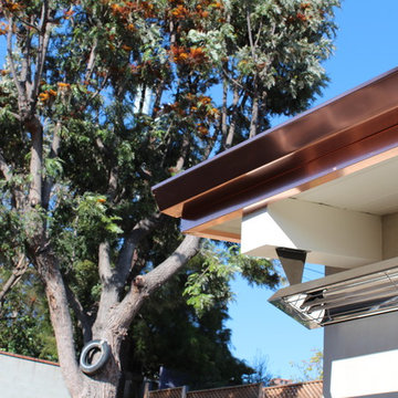 Copper Fascia Wrap and Angle Face Gutters, . Santa Monica.