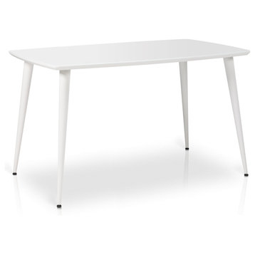 Essai Glass Top Dining Table, White