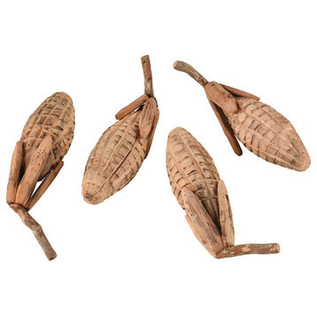 Elk Home Maizeing Carved Wood Maize, Set of 4, Natural