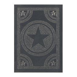 USA Handcrafted - Four Handcrafted Punched Tin Cabinet Panel Country Barn Star Design, Country Tin - Decorative Objects And Figurines