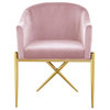 The Parker Dining Chair, Velvet, Pink, Gold Legs