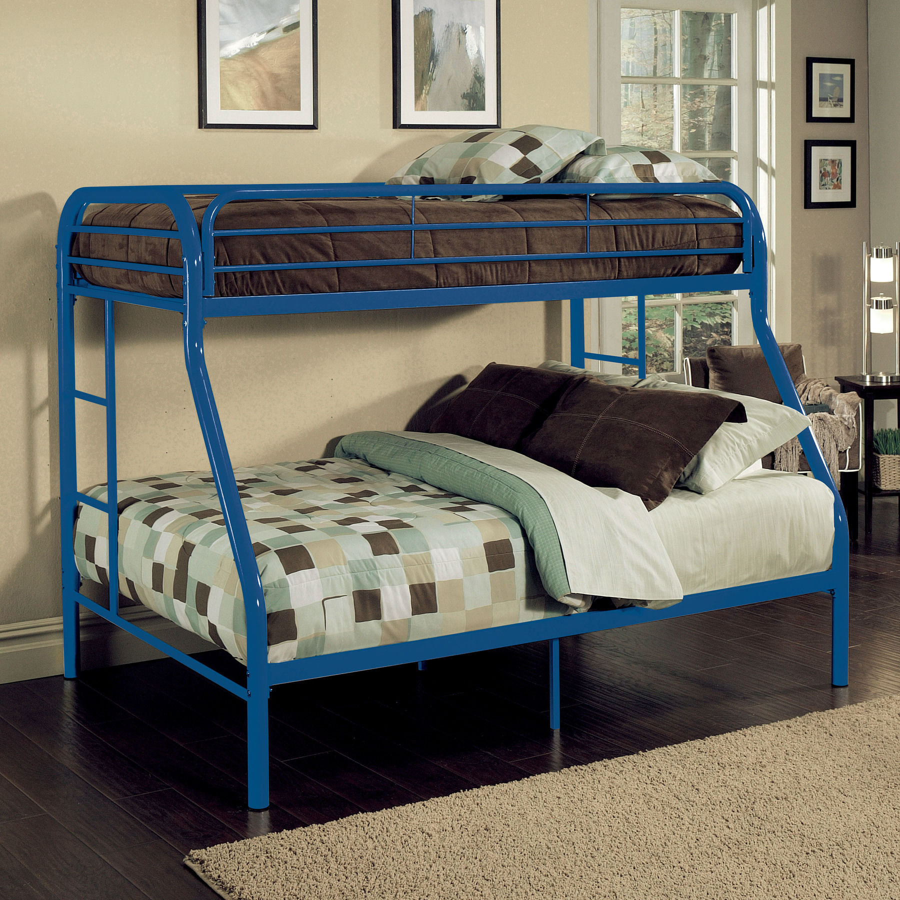 ACME Furniture Tritan Twin Over Full Bunk Bed, Purple - Contemporary