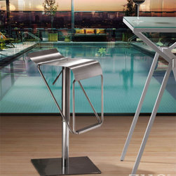 Zuo Dazzer Barstool Brushed Stainless Steel - Game Room And Bar Furniture