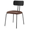 Judith PU Dining Side Chair,, Set of 4, Toasted Dark Brown
