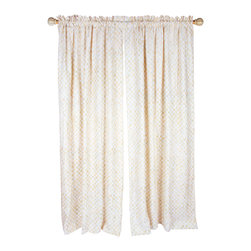 Parchment Check Linen Curtain Panel | MacKenzie-Childs - Curtains