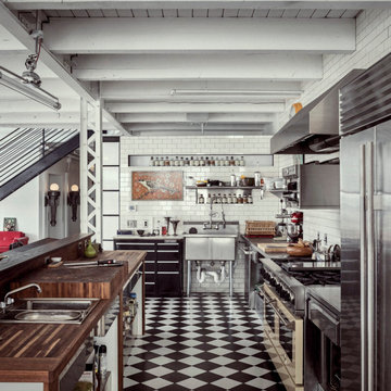 Modern Industrial Commercial Grade Loft Kitchen