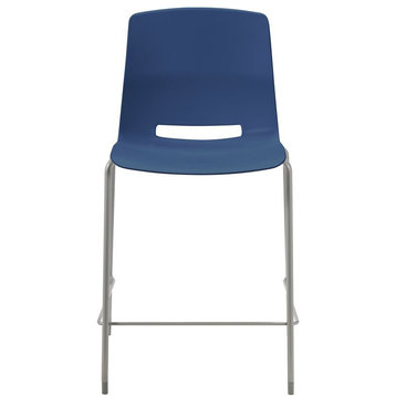 Olio Designs Lola 25" Plastic Stackable Counter Stool in Navy