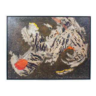 MODERNIST ABSTRACT COLLAGE PAINTING ON CANVAS BY MARY GARDNER PREMINGER ...