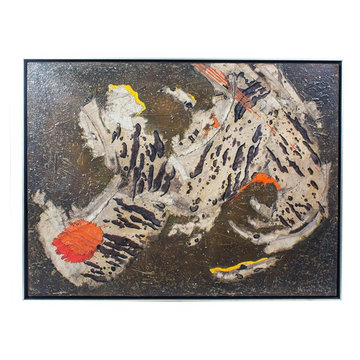 MODERNIST ABSTRACT COLLAGE PAINTING ON CANVAS BY MARY GARDNER PREMINGER