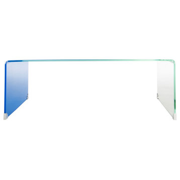 Stella Ombre Glass Coffee Table, Clear/Blue