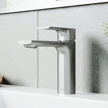 VIGO Davidson Single Hole Bathroom Faucet, Brushed Nickel