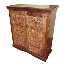 Mogul Interior - Rustic Teak Wood Sideboard Furniture Console Cabinet - Buffets and Sideboards