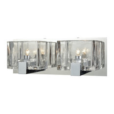 Art Deco 2 Light Vanity Light in Polished Chrome Finish