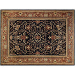 Bareens Designer Rugs - Boho Chic Ziegler Alla Blue Brown Hand-Knotted Wool Rug - 9'11'' x 13'9'' - Enhance the ambiance of your home with this magnificent Persian-influenced Turkish hand-knotted rug made by skilled artisans capable of creating the most exceptional vegetable dyes and hand-spun wool. This exquisite handmade rug is a one-of-a-kind Peshawar Kafkaz, otherwise identified as Chobi, Chobi Peshawar, Oushak, or Ziegler rug. These handmade rugs are crafted in Pakistan utilizing superior-quality wool imported from Australia, New Zealand, and Korea in two types of weaves: the Persian weave and the Mori weave. This rug is meticulously crafted by hand using the finest natural vegetable dyes extracted from local plants. The artisans use a blend of hand-spun local and fine merino wool, resulting in a rug with a compelling texture, higher lanolin content, and longer staple. The artisans occasionally incorporate natural or artificial silk into the pile to enhance specific motifs. The finished product is an awe-inspiring execution of flawless design and an understated palette that exudes elegance.