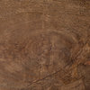 Maddox Medium Brown Solid Wood w/Black Metal Base Side Table