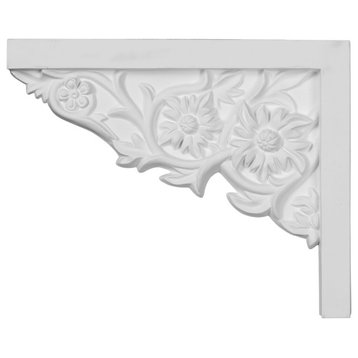 9"Wx7 1/4"Hx5/8"P Floral Small Stair Bracket, Left