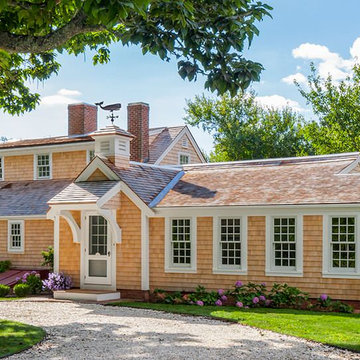 Shingle Style Renovated Cottage Exterior - Cranberry Cottage - Custom Home Renov