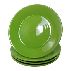 Le Souk Ceramique - Le Souk Ceramique Stoneware Side Plates, Set of 4, Black, Green - Salad And Dessert Plates