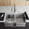 VIGO Oxford Double Basin Farmhouse Kitchen Sink With Accessories, 33"