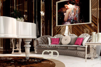 Elegant family room photo