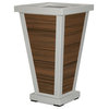 Trex Outdoor Furniture Pyramid 18" Planter 5 Board, Satin Silver/Spiced Rum